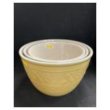 (3) Contemporary Stoneware Mixing Bowls