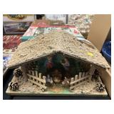 Mercury Glass Ornaments and Vintage Nativity Scene