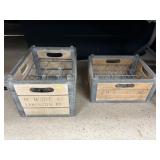 (2) Wooden Milk Crates