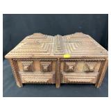 Tramp Art Hinge Top Storage Box