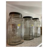 (3) Necco Glass Candy Canisters