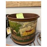 Will Horst Paint Decorated Footed Ash Bucket