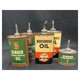 Vintage Singer and Household Oil Cans