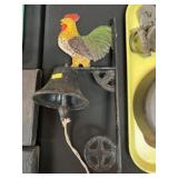Cast Metal Rooster Form Wall Bell