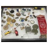 Riker Mount of Watch Parts, Ribbon and Pocket Knif