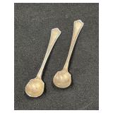 (2) Sterling Shaker Salt Spoons