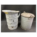 Gray Agate Measuring Cup with Pail