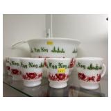 Vintage Milk Glass Eggnog Set