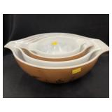 Vtg. Pyrex Early American Pattern Mixing Bowl Set