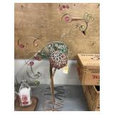 (2) Metal Garden Art Peafowls