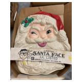 Plastic Illuminated Santa Face