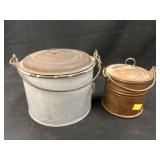 Gray Agate and Copper Pails