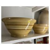 (2) Yellow Ware Mixing Bowls