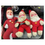 (3) Vintage Santa Plush Toys