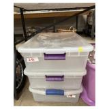 (3) Storage Totes with Lids