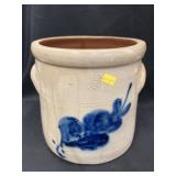 Blue Slip Decorated Storage Crock