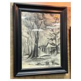 Dorothy Cooper Framed Pencil Sketch