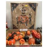 Vintage Halloween Bulbs, Candy Container & Box