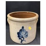 Blue Slip Decorated Storage Crock