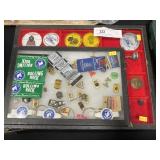 (2) Riker Mounts of Buttons and Pins