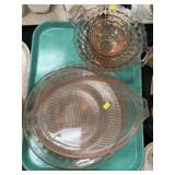 Pink Depression Platters and Serving Bowls