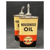 (2) Flying A Household Oil Cans