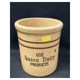 Queen Dairy Stoneware Crock