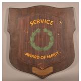 WWII Award Plaque for MG Thomas A Terry