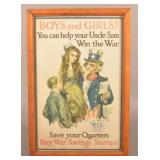 Great WWI Uncle Sam War Savings Stamps Poster
