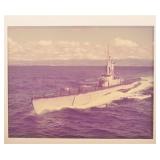 Lg. Color Photo of WWII US Navy Sub USS Perch