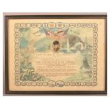 WWII US Army Framed Service Document