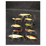 9 Vintage Unmarked Wooden Fishing Lures