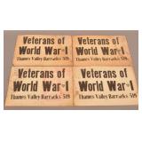 4 WWI Veterans Barracks Cardboard Cards