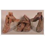 3 Pairs WWII Vintage Shoes & Boots