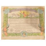 WWII USN Blank Neptumus Rex Certificate