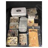 Grouping of Vintage Flies and Fly Boxes