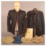 WWII Era USMC Uniform Group & Scrapbook