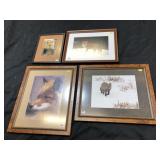 4 Framed Photographs of Foxes