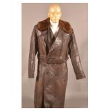 WWII BuAero M69 Leather Cold Weather Trench Coat