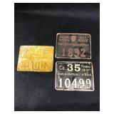 (2) 1937 and 1925 Pa. Metal Hunting Licenses