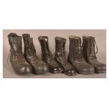 3 Pairs Vietnam and Post VN War Era Combat Boots