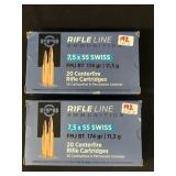 40 rds. of 7.5x55 Swiss 174gr. Ammunition