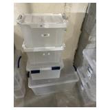 (4) Plastic Storage Totes with Lids