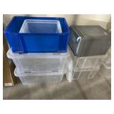 (7) Plastic Storage Totes