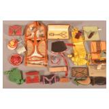 Lot of Antique Sewing Roll-ups and Needle Cases.