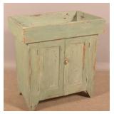 19th C. Softwood Drysink with Sage Green Paint.