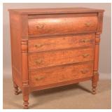 PA Empire Cherry and Burlwood Chest of Drawers.