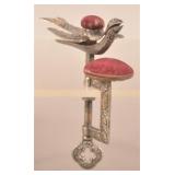 Waterman Silver-Plated Brass Bird Pin Cushion.