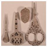 Four Early 19th Century Steel Sewing Accessories.