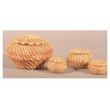 South Carolina Gullah Sweetgrass Lidded Baskets.